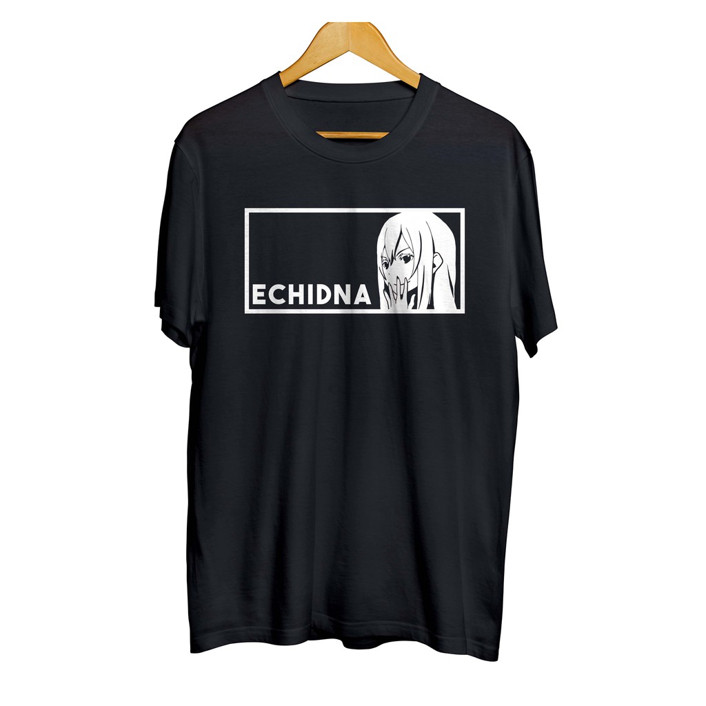 Kaos distro anime ECHIDNA EMILIA NEW WAIFU - RE:ZERO material cotton combed 30s