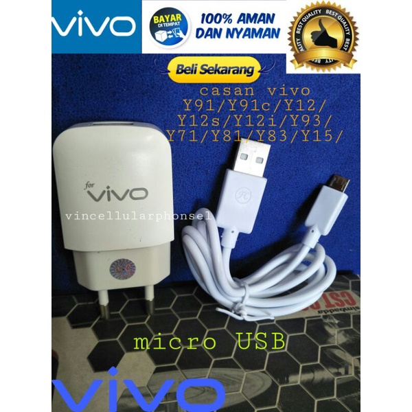 Casan Vivo Y12 Y15 Y17 MICROUSB Vivo Charger micro USB vivo Y20 Casan Micro Usb Vivo Y01 Charger Mic