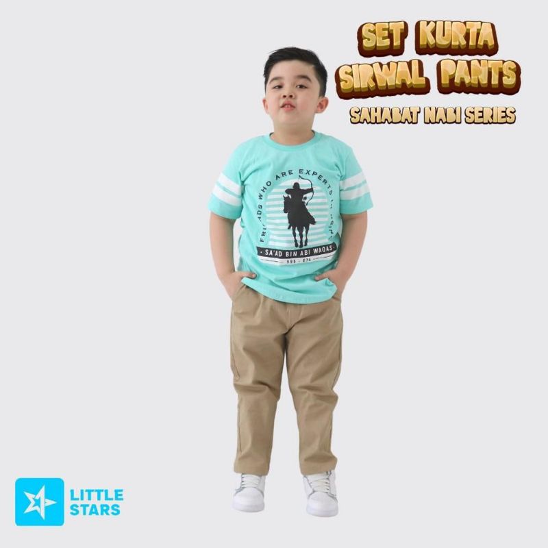 Afsheenastore Setelan Kurta Sirwal Pants By Little Stars (Usia 6 Sampai 8 Tahunh)