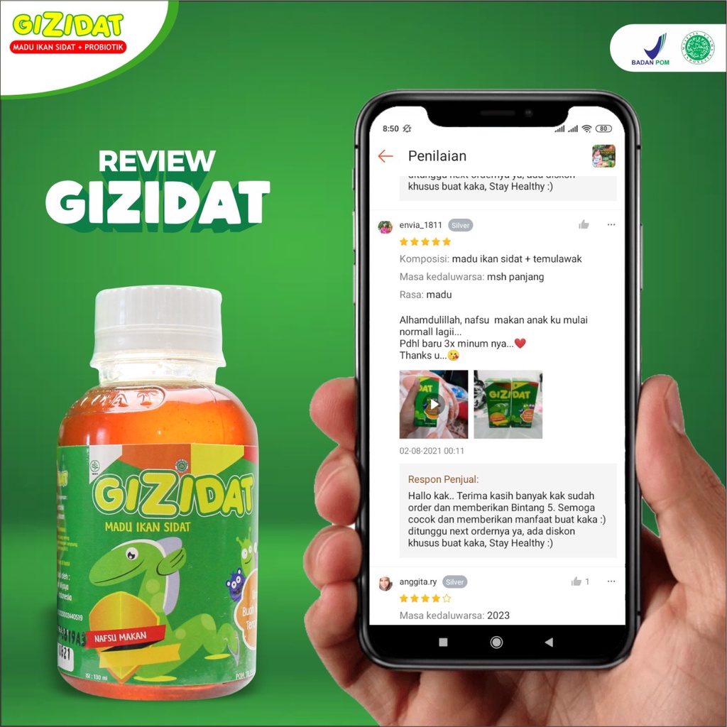 Paket 10 Madu Gizidat - Nutrisi Vitamin Penambah Nafsu &amp; Berat Badan Anak / Bb Naik Drastis Terbukti