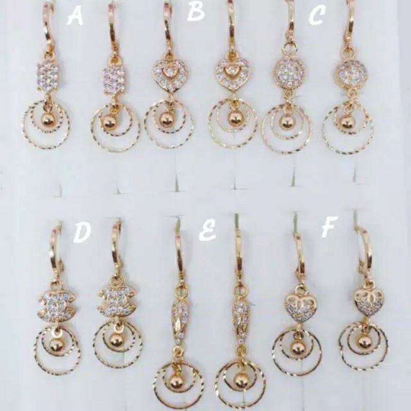 Anting cantik jurai pernata tersedia warna gold &amp; silver [TIN-16]