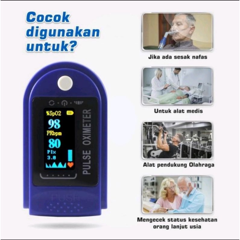 Oxymeter Pulse Fingertip - Fingertip Pulse Oxymeter Alat Pengukur Kadar Oksigen Spo2