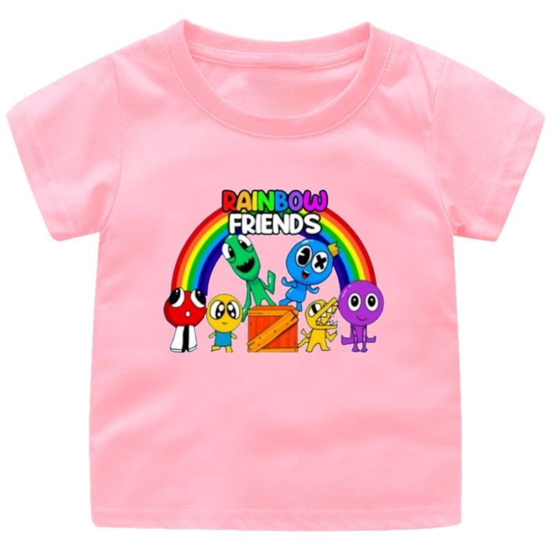 BAJU KAOS ANAK  CEWEK RAINBOW FRIEND(2)1-12TAHUN UKURAN S.M.L.XL.XXL.3XL