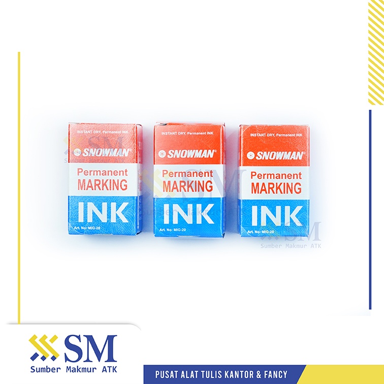 

REFILL TINTA SPIDOL / MARKER SNOWMAN PERMANENT HITAM / MERAH / BIRU