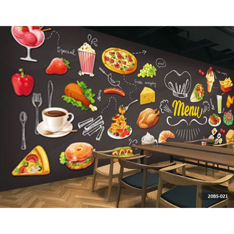 Wallpaper Dinding 3D Custom Kafe / Resto (20BS-021)