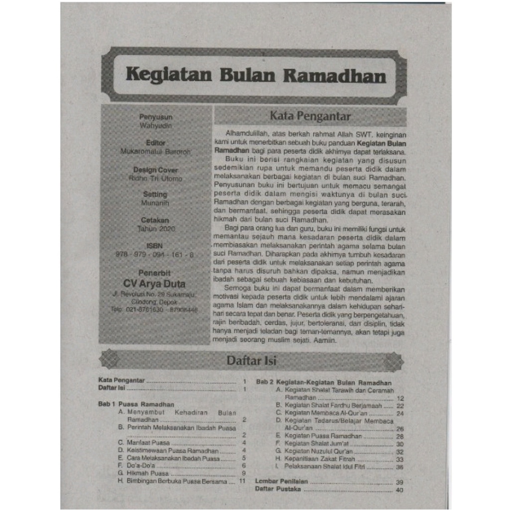 BUKU KEGIATAN AGENDA BULAN RAMADHAN SD SMP SMA-6