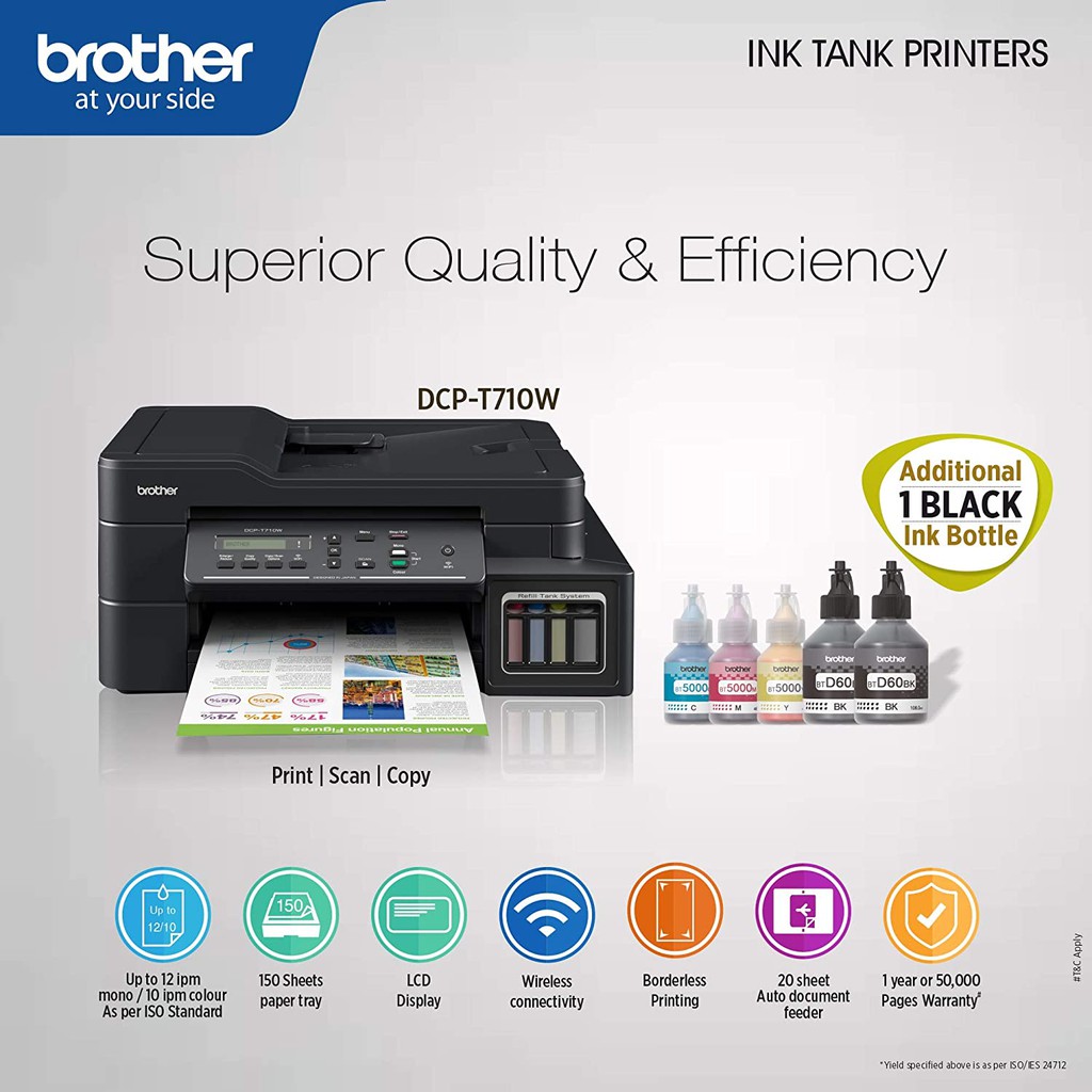 PRINTER BROTHER INKJET T710W (A4) ADF/WIFI