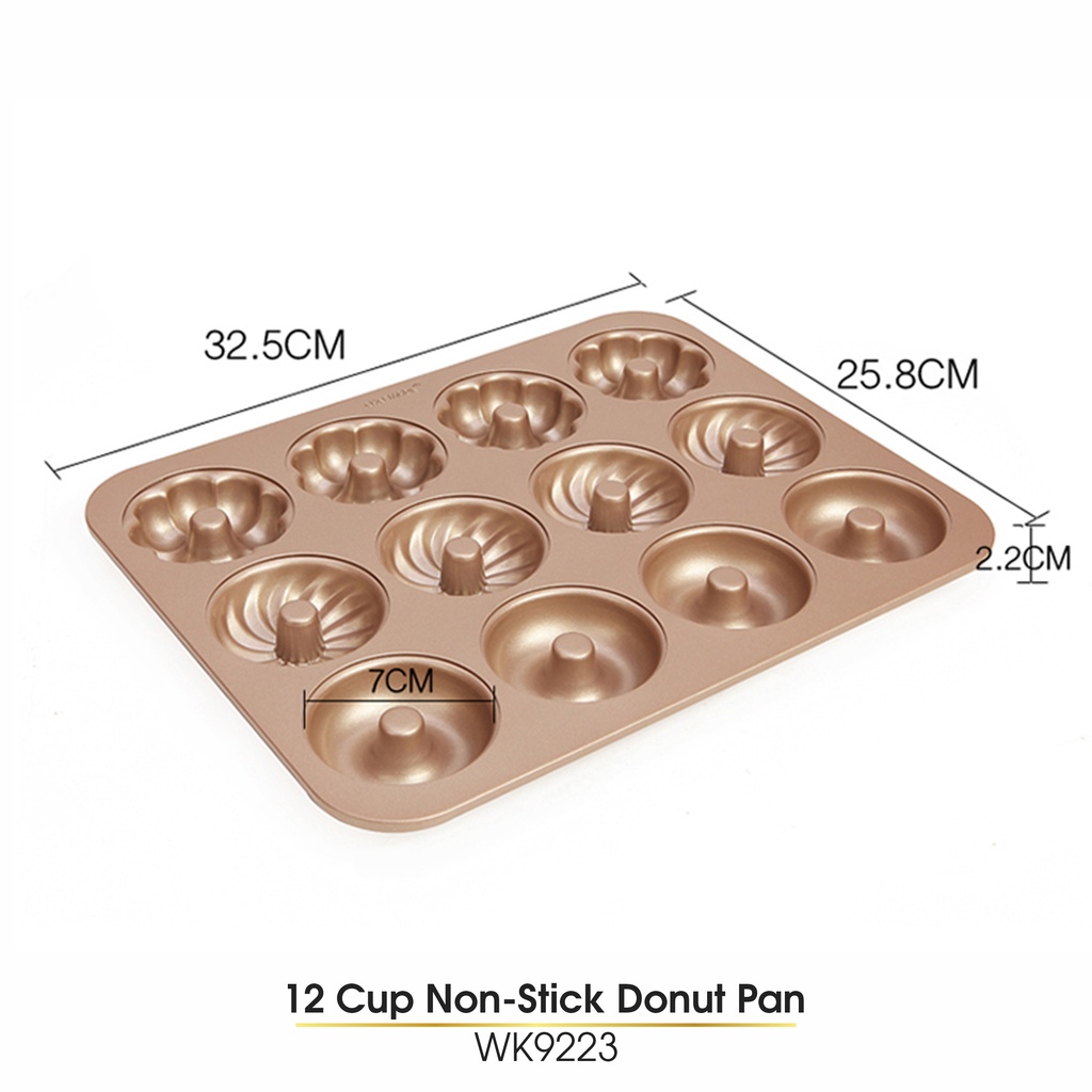 CHEFMADE Cetakan Loyang 12 Pcs Donut Donat Maker Non Stick Pan Motif Anti Lengket
