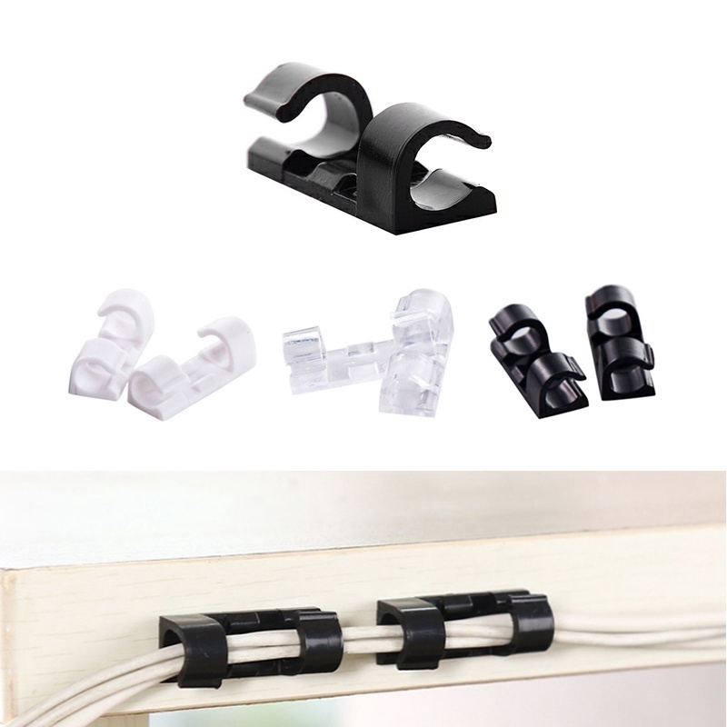 20pcs Self-adhesive Wire Organizer Line Cable Clip Buckle Clips Ties Fixer Fastener Holder