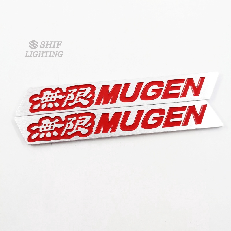 1 Pasang Stiker Emblem Logo Mugen Metal Untuk Fender Samping Mobil Honda