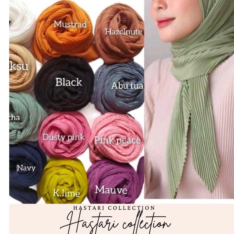 JILBAB KERUDUNG Hijab Segi Empat Plisket/Plisket