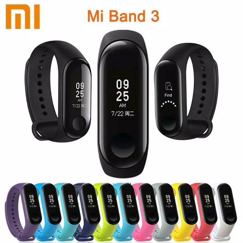 Strap mi band 3 dan mi band 4 silikon tali pengganti cadangan untuk mi band 3 silicone