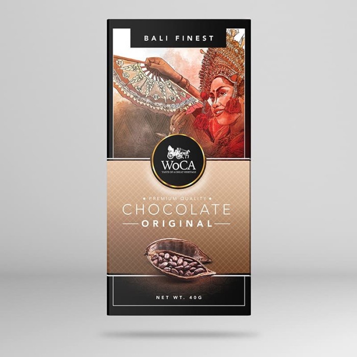 54ekh Woca Cokelat Original Premium Chocolate Bar 40 Gram - 1 Pc 60J