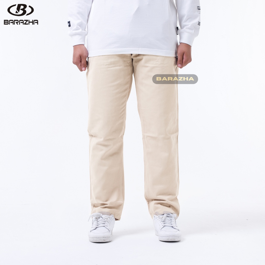 Barazha Celana Chino Reguler  Big Size Cream 32-42