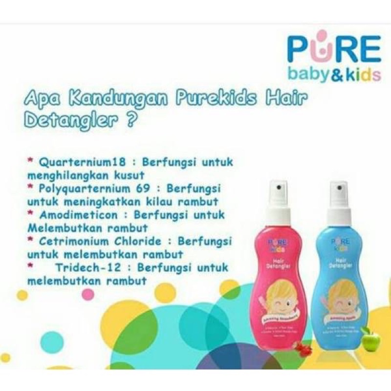 Pure Kids HAIR DETANGLER 200ml Spray Rambut Anak Anti Kusut 200 ml