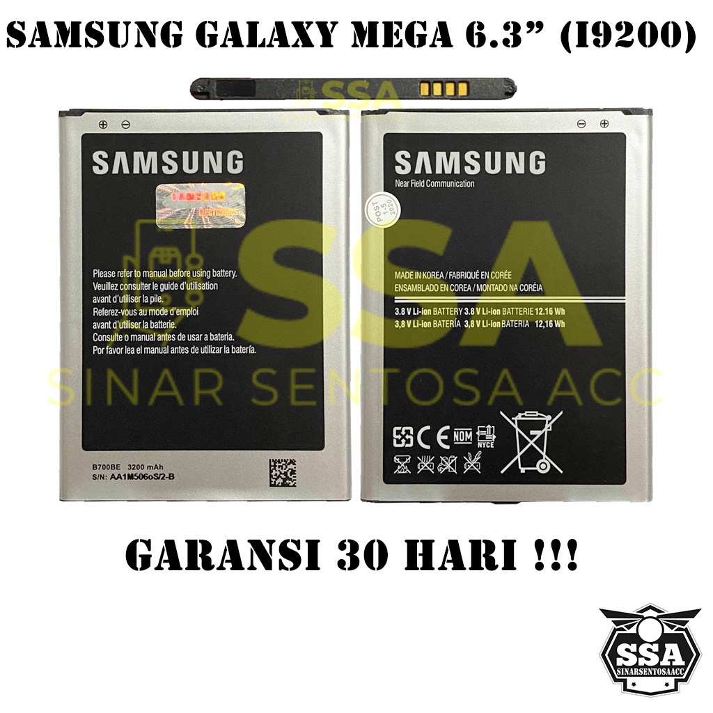 Baterai Original 100% Samsung Galaxy Mega 6.3&quot; i9200 B700BE Batre Batrai Battery Batrei Batere Batu HP ORI GARANSI Awet