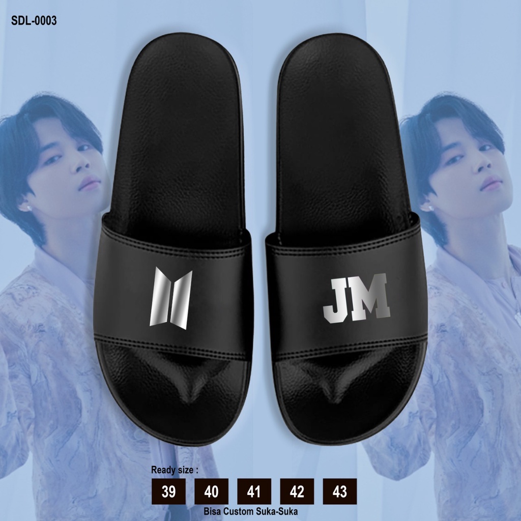 (SANDAL EDITION / FREE PHOTOCARD) B T S EDITION PERSONIL NAME / TERIMA CUSTOM GAMBAR SENDAL