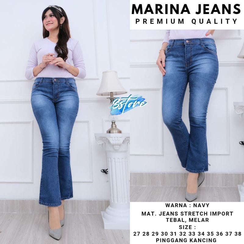 MARINA Jeans - Celana Jeans Wanita Model Cutbry Celana Jeans Wanita Kekinian Celana Jeans Wanita size 27-38 Jeans Wanita Brown Dan Navy Blue Terbaru