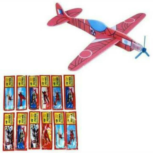 Mainan Pesawat Busa / Burung Busa Murah Standar / Jumbo Flying Glider Bisa Terbang DIY Pesawat Rakit