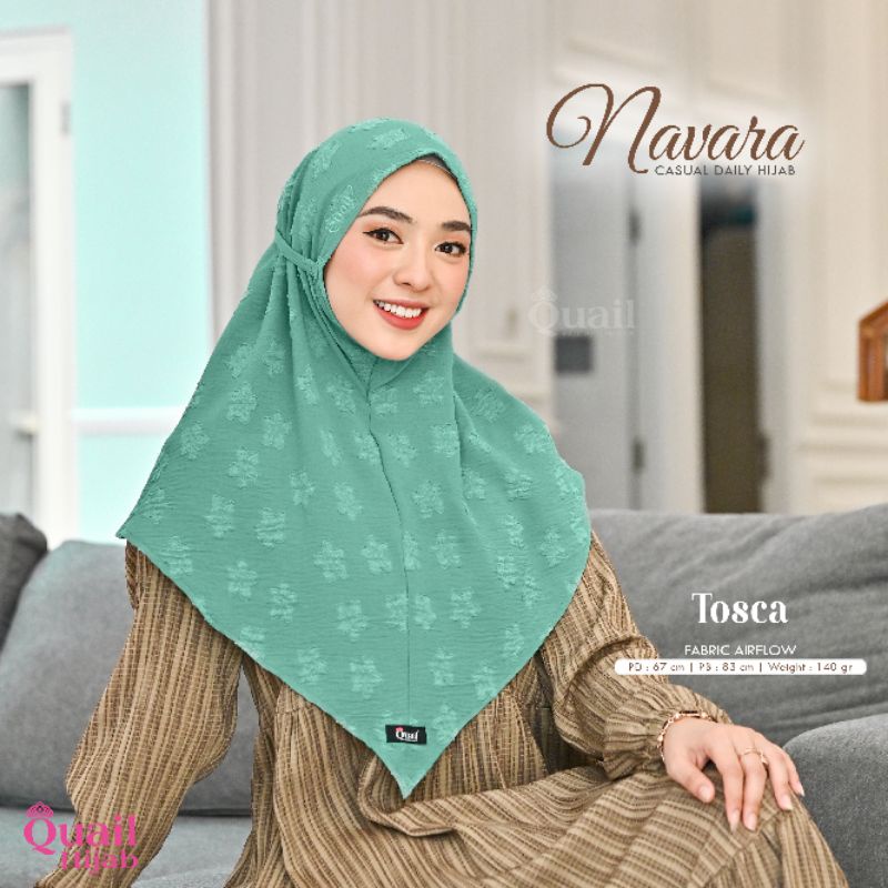 Jilbab Instan Bergo Tali Katun Airflow Original Quail Hijab NAVARA