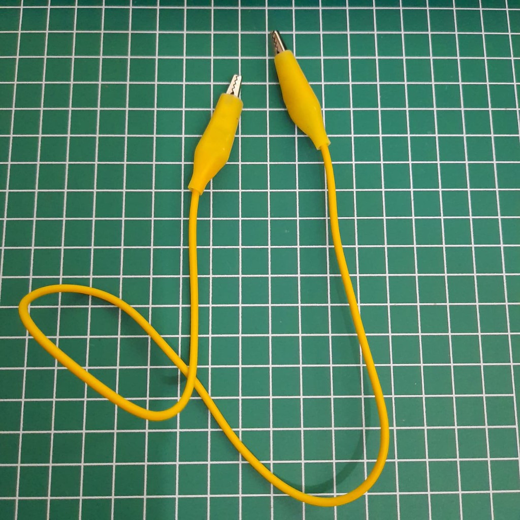 KABEL CAPIT BUAYA ALIGATOR CLIP KECIL 50CM - KUNING