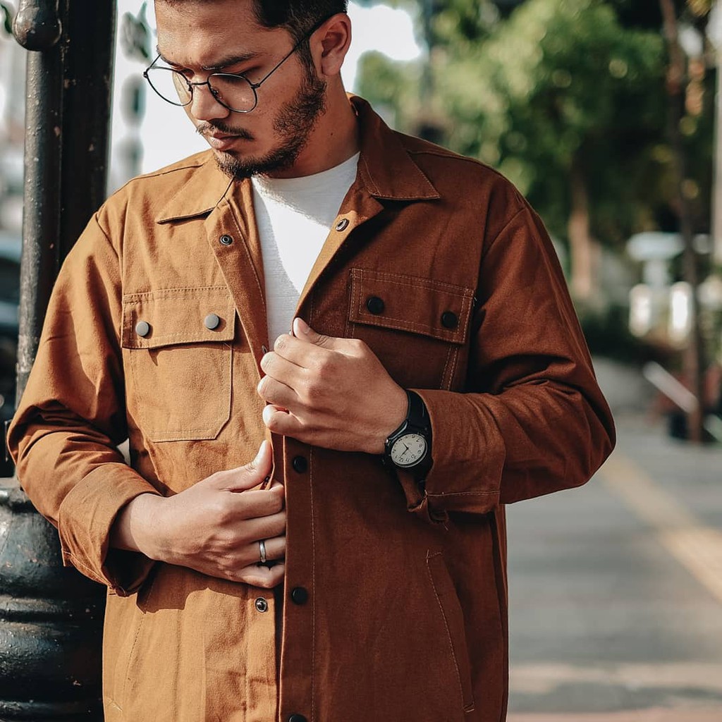 JAKET OUTER CANVAS CARAMEL