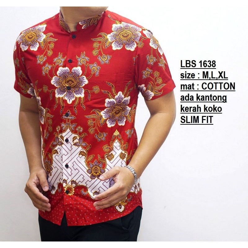 LS454 KEMEJA BATIK PRIA SLIM FIT MEWAH UNIK BAJU BATIK PRIA BEST SELLER IMLEK