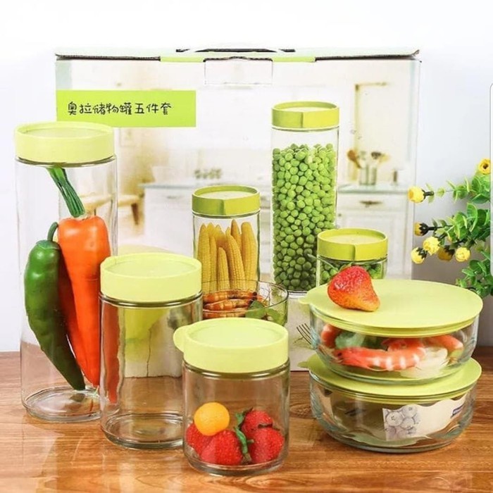 Toples Kaca 5 Set / Toples Lebaran 5 Pcs / Marine Bowl Glassware / Mangkok Kaca