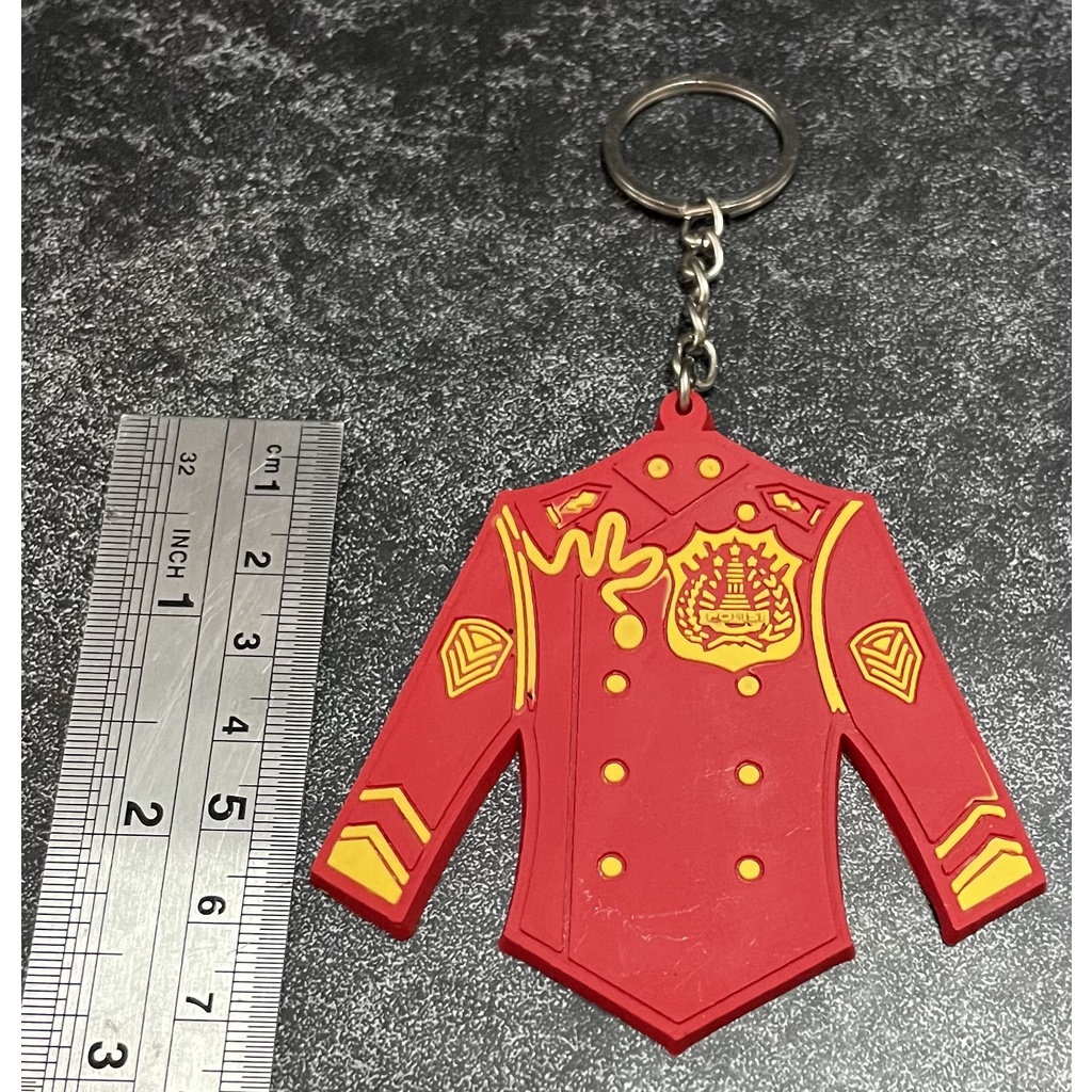 Gantungan Kunci Akpol Baju Merah | Keychain | Gantungan Kunci Karet Baju Akpol