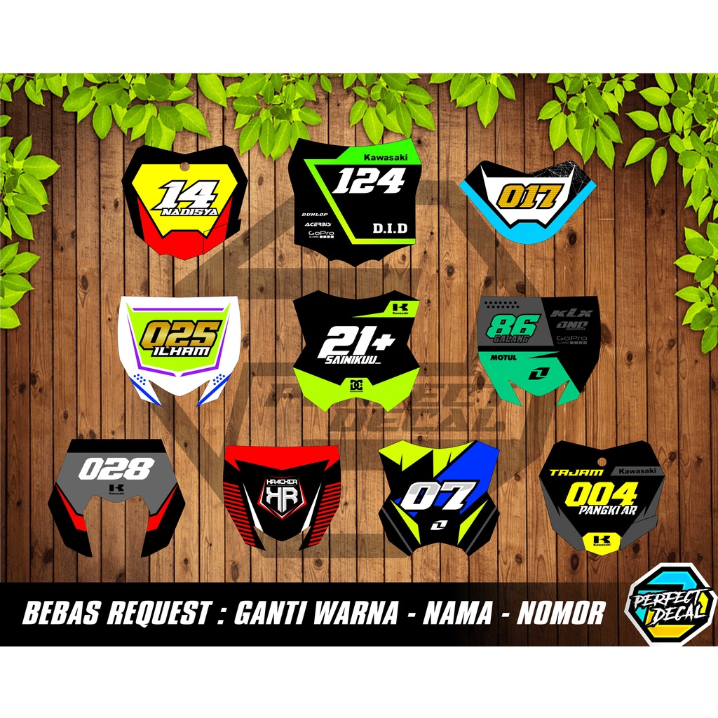Stiker PAPAN NOMOR START CRF KLX 150 KLX BF KLX GORDON DTRACKER KX YZ KTM VIAR WR 155 Bebas Request
