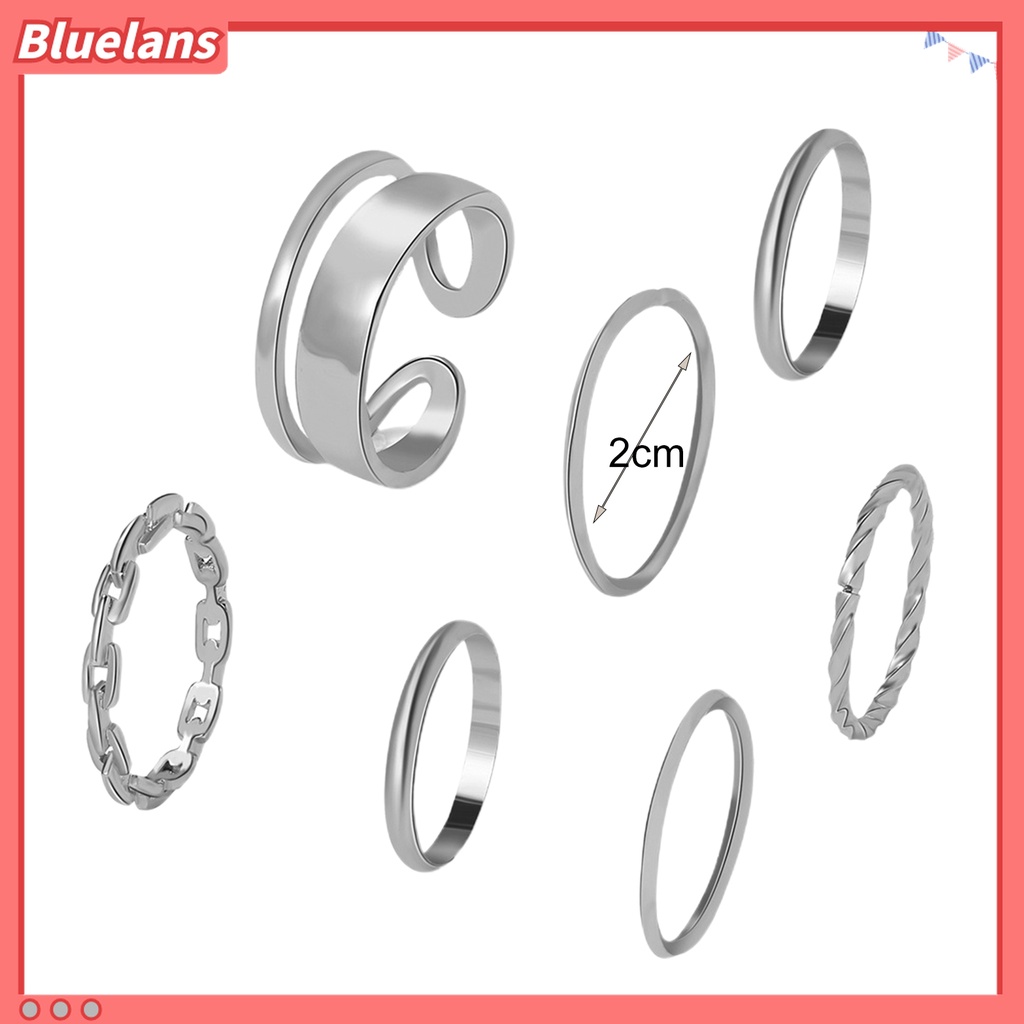 1 Set Cincin Knuckle Bentuk Geometris Electroplating Tahan Lama Gaya Punk Untuk Unisex