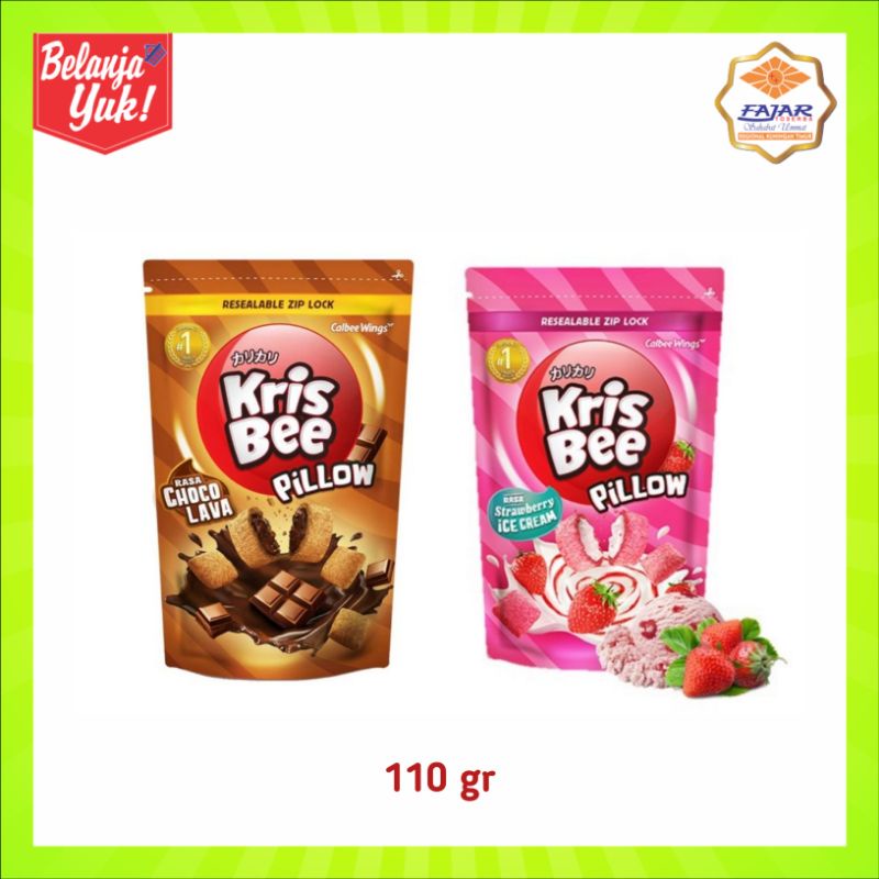 

Kris Bee Pillow Pouch Rasa Choco Lava dan Strawberry Ice Cream 110gr - Cemilan Snack Pillow
