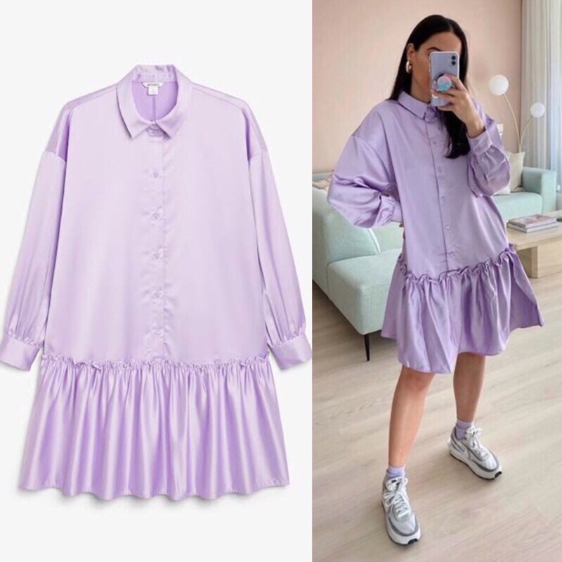 Mnk Satin Smock Dress