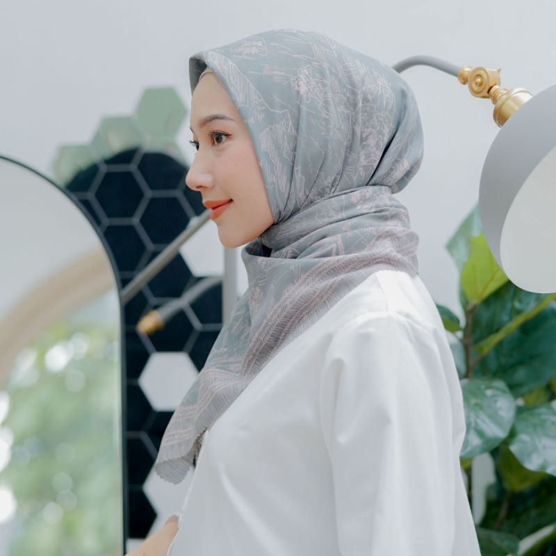 Voal Premium motif pemandangan shiki series / Jilbab voal lasercut / hijab voal motif premium