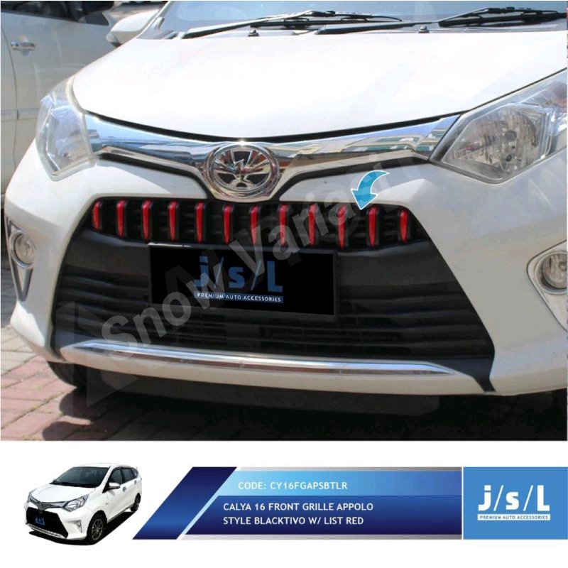 JSL Appolo Grill Depan Calya Front Grille Blacktivo Red