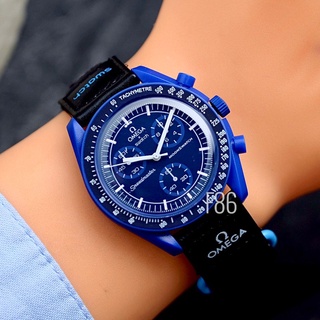 Jam Tangan Unisex Chrono Variasi Planet Moonswatch Tali Velectro #1
