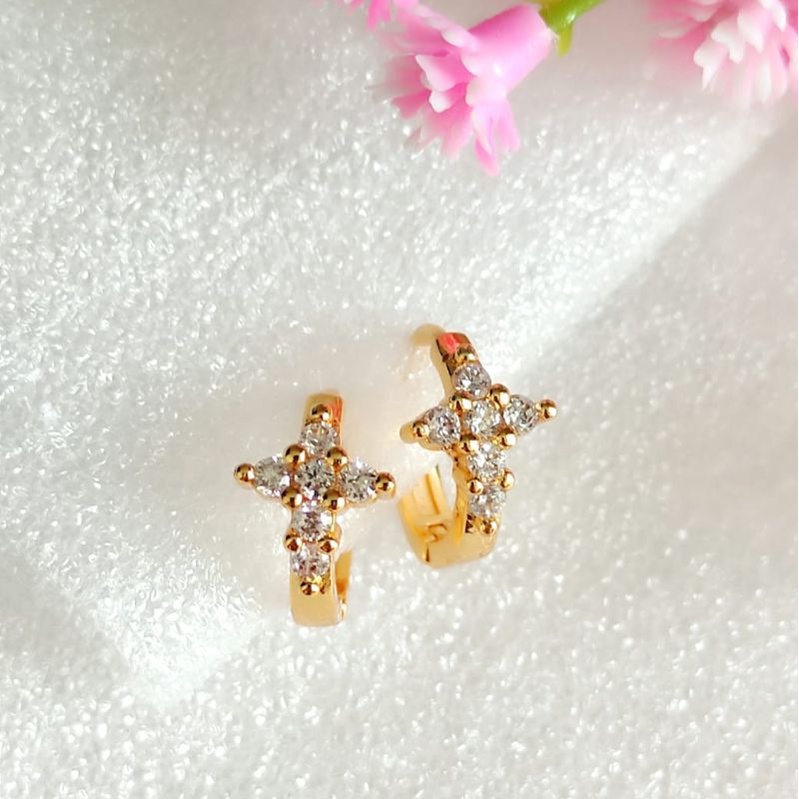 Anting Tusuk Salib Xuping Lapis Emas Import