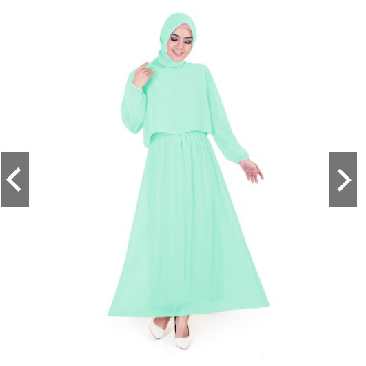 Fifi Fashion Long Dress Tangan Panjang Wanita Muslim Model terbaru -Laras