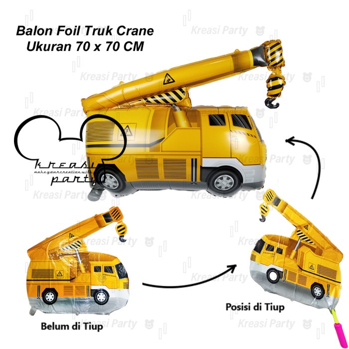 Balon Foil Mobil Derek / Balon Karakter Truk Derek / Balon kendaraan