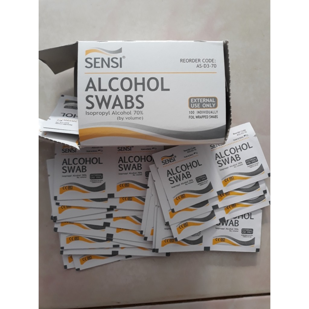 Alcohol Swab SENSI - Alkohol Swab Sensi - Tissue Alkohol isi 100lembar - 100% ORIGINAL