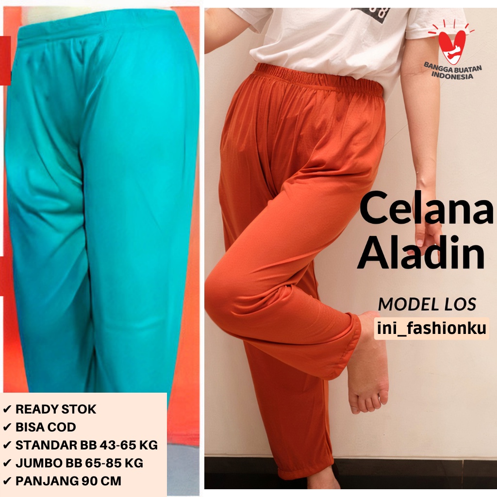 CELAMIS SANTAI LOS / ALADIN PANJANG LOS JUMBO BB 45-85 KG / CELANA KAOS RAYON READY BISA COD