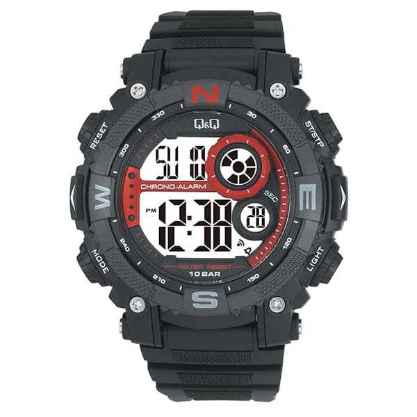 Q&Q QQ Digital Jam Tangan Pria Hitam M133J002Y Original