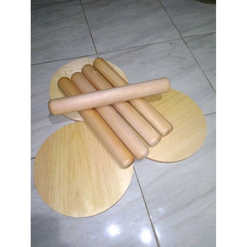 Rolling Pin Kayu / Penggilas Adonan / Penggiling Adonan / Penumbuk MAHONI 40cm