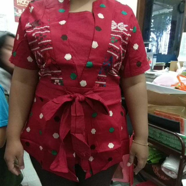 Bigclo - (cod) Ld 92-114cm Atasan Batik Wanita Jumbo 465 Vol33 Baju Batik Kerja Wanita