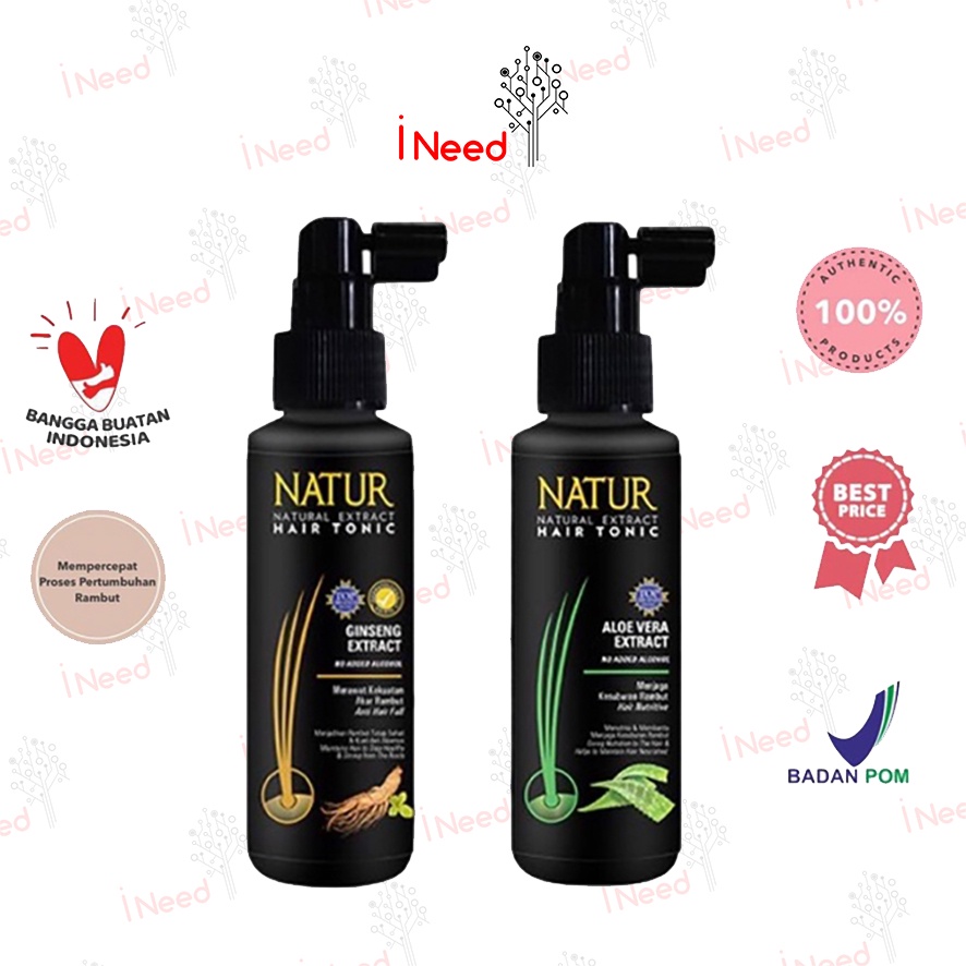 (INEED) NATUR Natural Extract Hair Tonic Aloe Vera Extract | Ginseng Extract - 50ml / 90ml