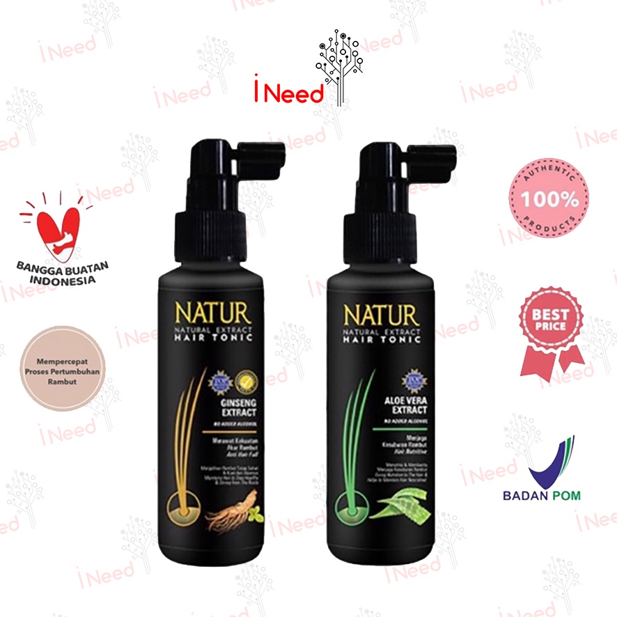 (INEED) NATUR Natural Extract Hair Tonic Aloe Vera Extract | Ginseng Extract - 50ml / 90ml