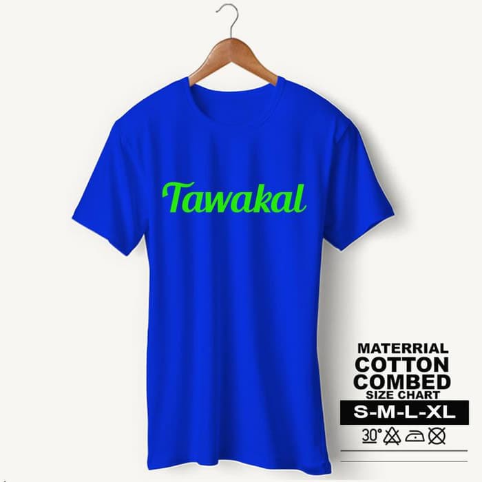 Baju Pria Kaos Muslim PS-LSMSZN653 TAWAKAL 5 - Putih, S