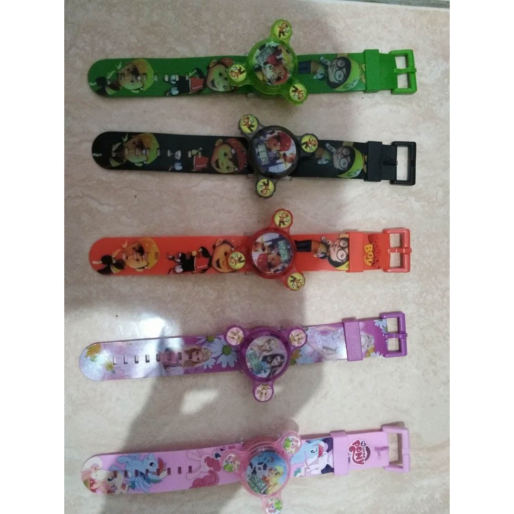 jam tangan anak karakter karton model spinner