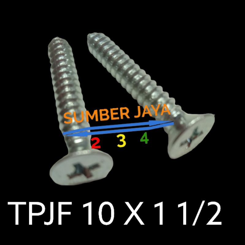 BAUT TPJF 10 X 1 1/2 ISI 50 PCS TERMURAH