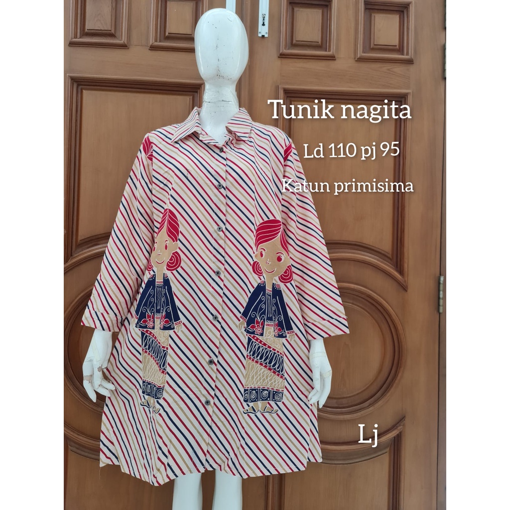 Tunik nagita simbok katun asli batik solo